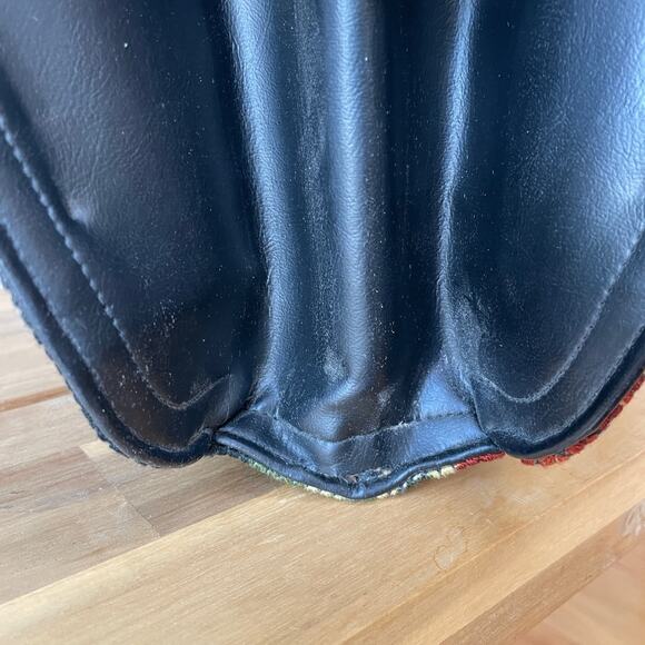 Lou Taylor Miami Vintage Frame Purse Floral Art Tapestry Gold Hardware - Picture 7 of 16